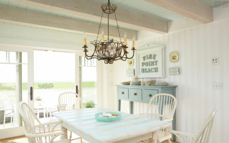 chic seaside decor in white with pastel shades