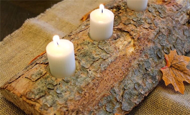 log kayu pemegang lilin diy tuto brico