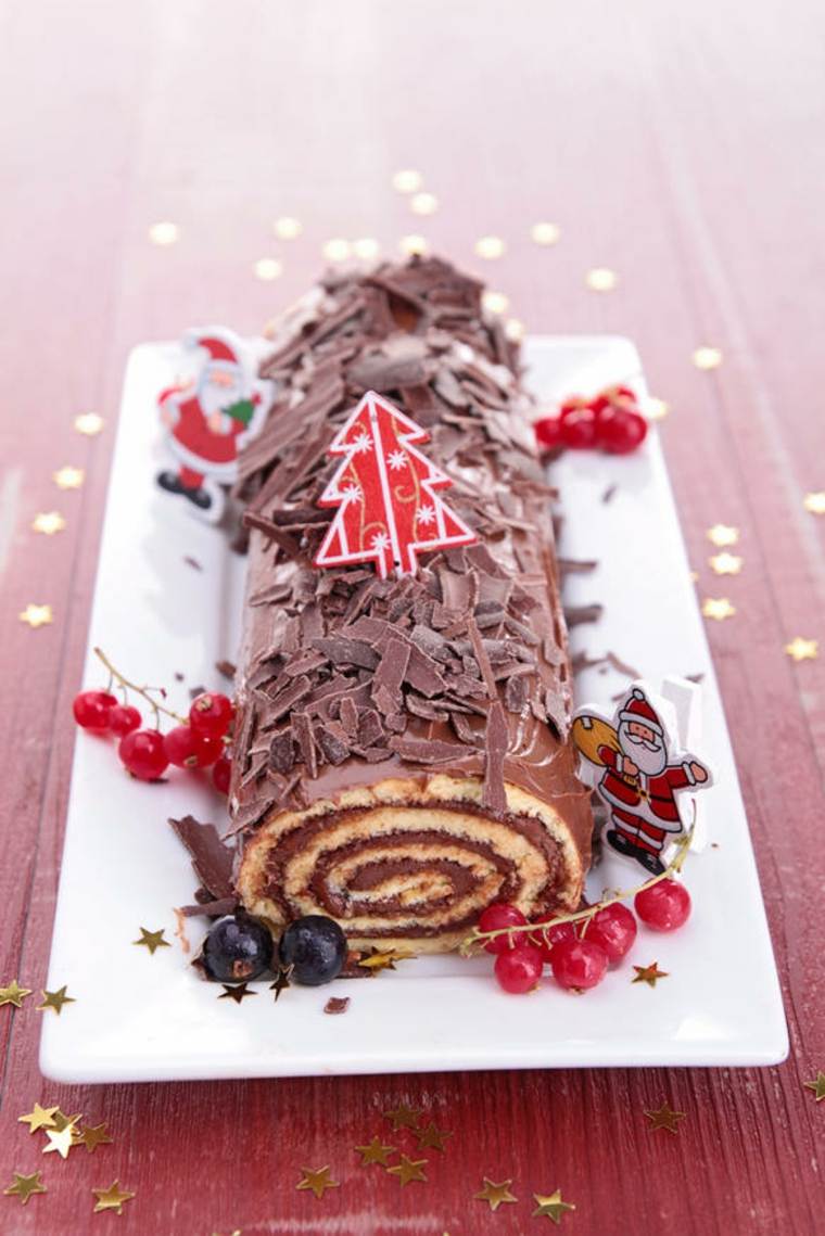 decoration chocolate christmas log decorating idea