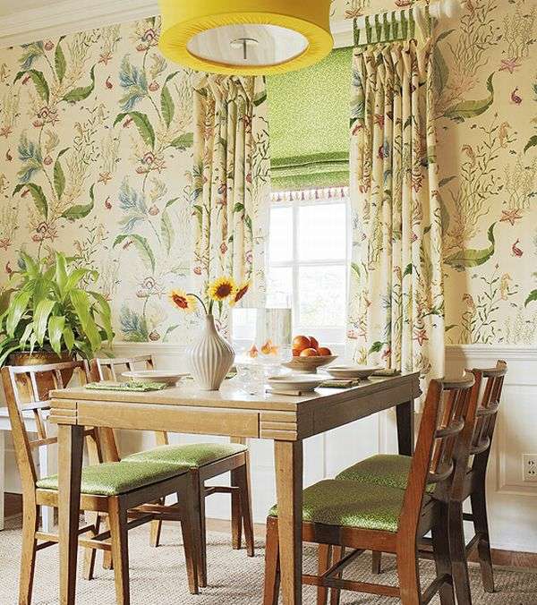 deco countryside dining room flowers