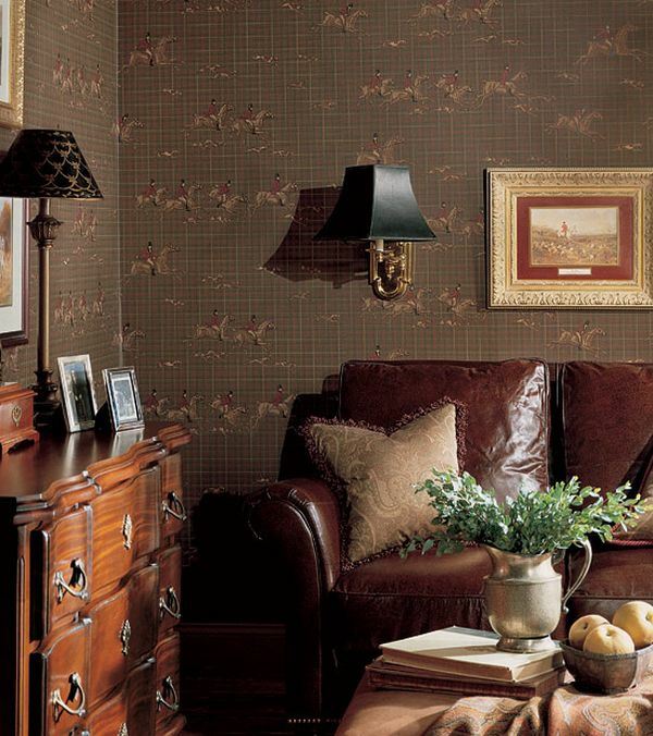 deco countryside tapestry furniture wood leather