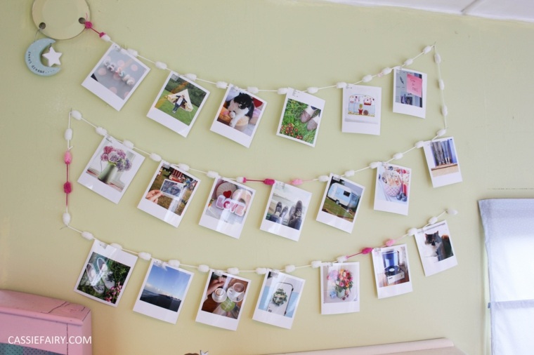 deco caravan wall krans fotografier idé polaroid