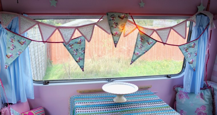 decoration caravan garland fabric idea table decor cushions