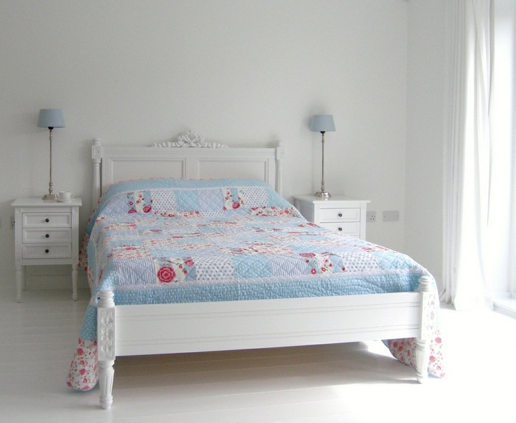 deco adult bedroom white blue