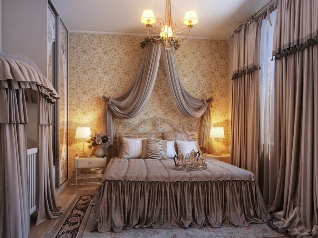 modern beige bedroom deco