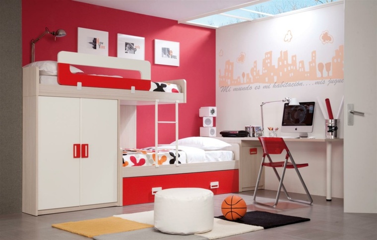 modern red child room deco