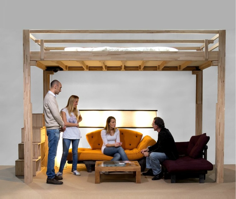 loft sovrum modern mezzanine säng vuxen