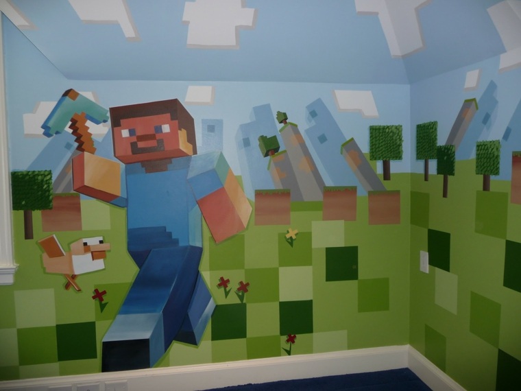 deco bilik-minecraft-dinding sepenuhnya dilukis asal