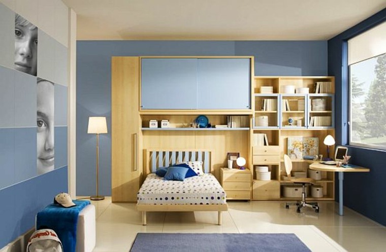 deco idea bedroom teen modern frames wall bed shelves wood