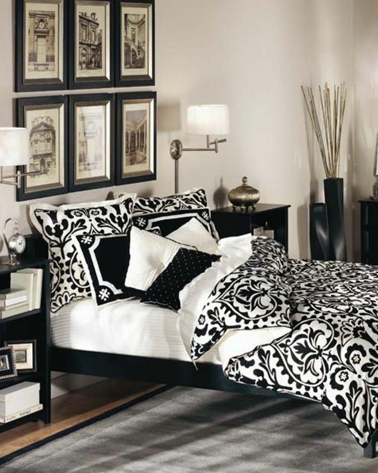 deco black and white room