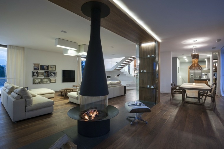 deco fireplace ultra modern idee