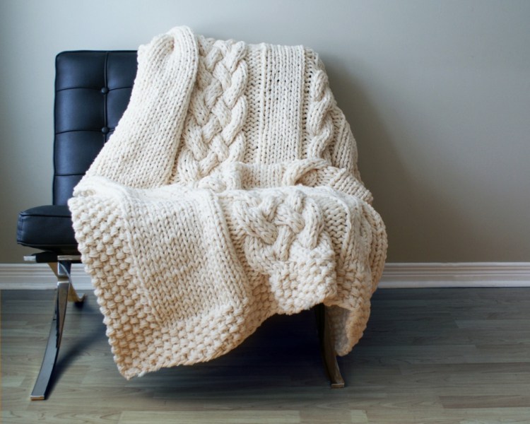 deco cocooning knitted blanket