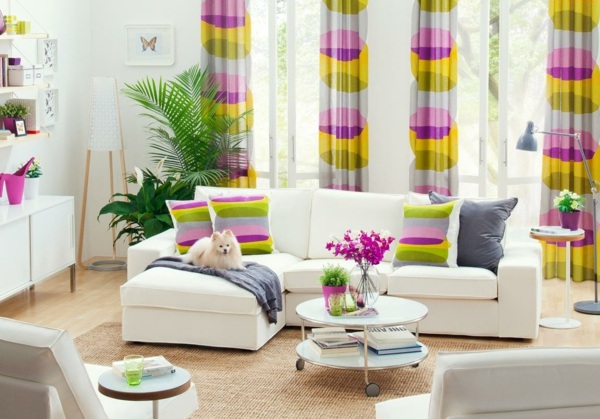 deco colored warm living room