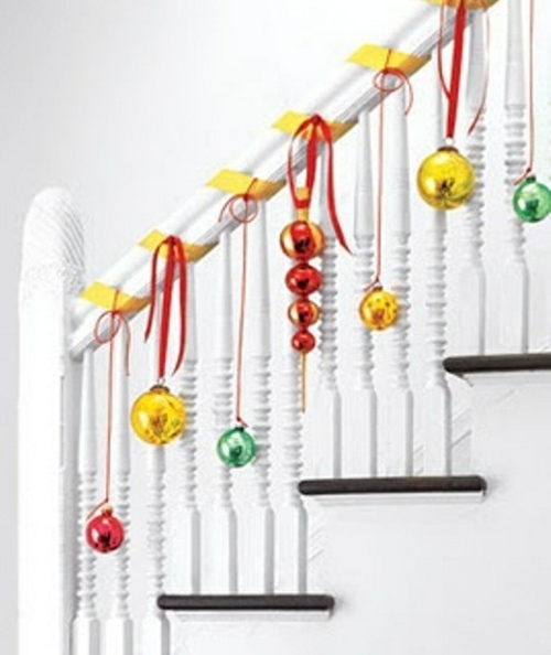 deco colored Christmas staircase