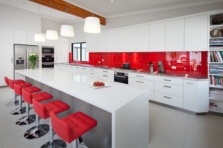 red white kitchen deco