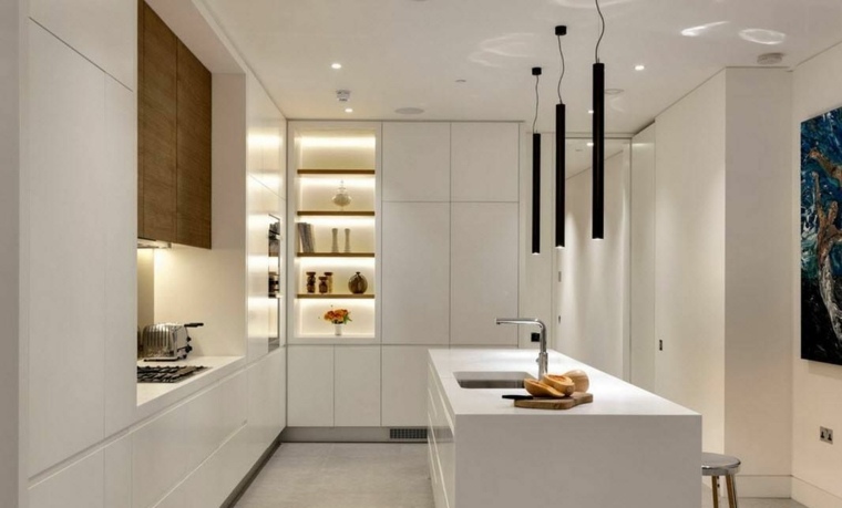 small white kitchen island modern design