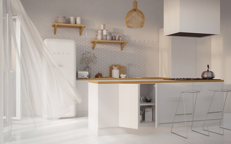 white kitchen decor scandinavian wood edges