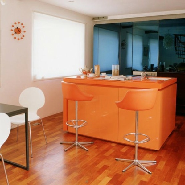 orange contemporary kitchen deco