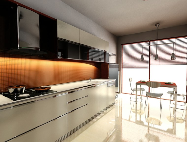 kitchen idea credence orange