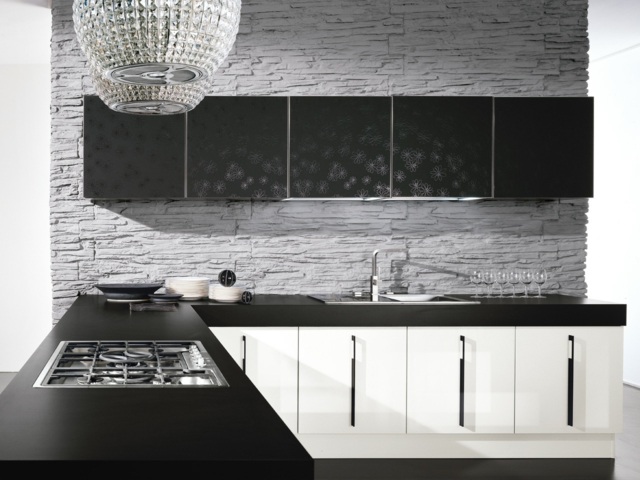 deco kitchen elegante black white