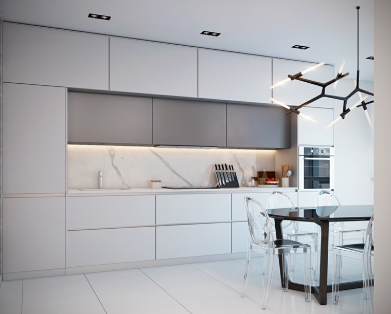 white marble kitchen interior decor modern white facade closet