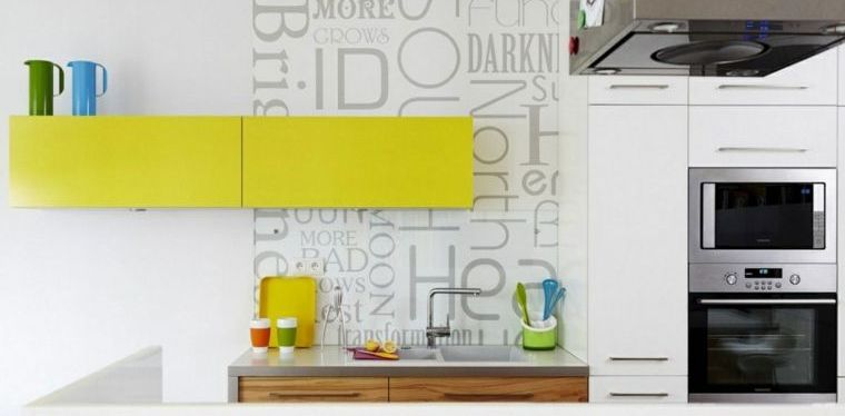 modern kitchen cabinet furniture yellow