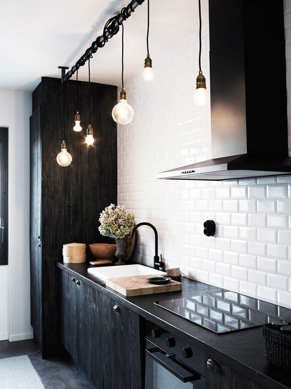 deco kitchen black white