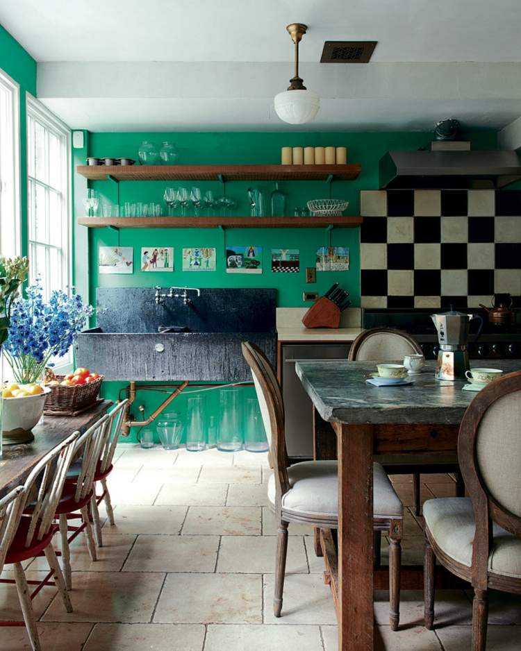 green original kitchen deco