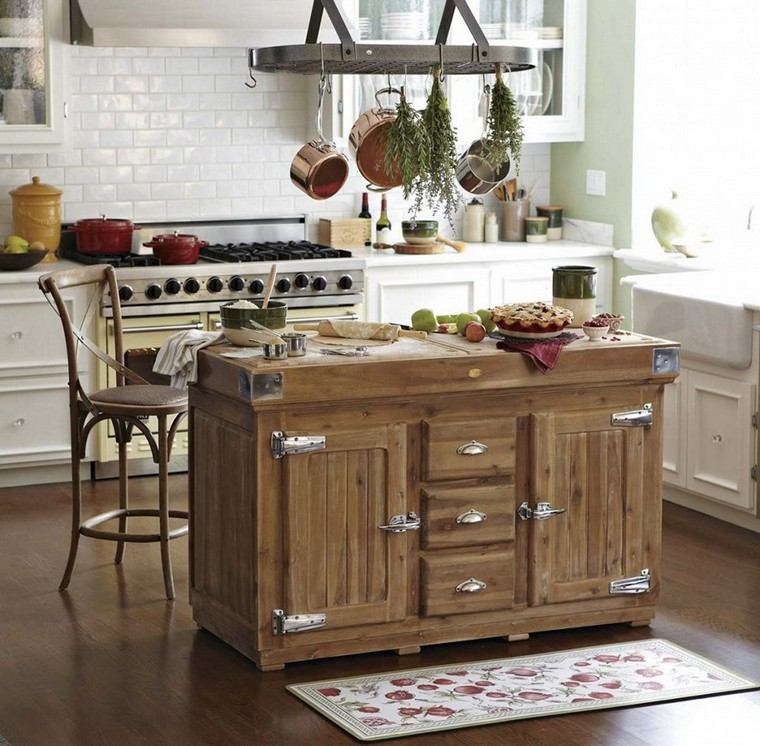 idea kitchen island wood furniture kitchen wall bricks white diy