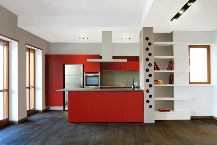 deco kitchen red elegant design