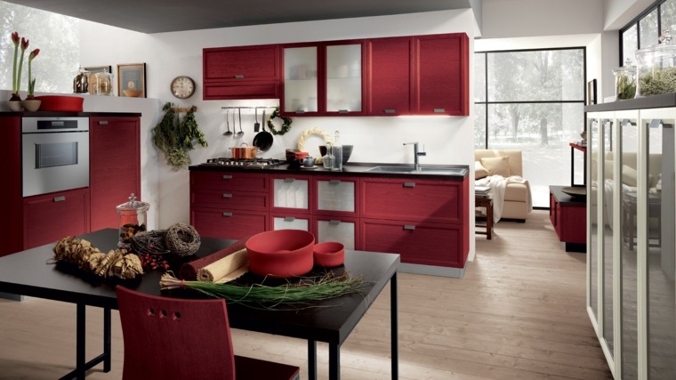 deco red kitchen idea design