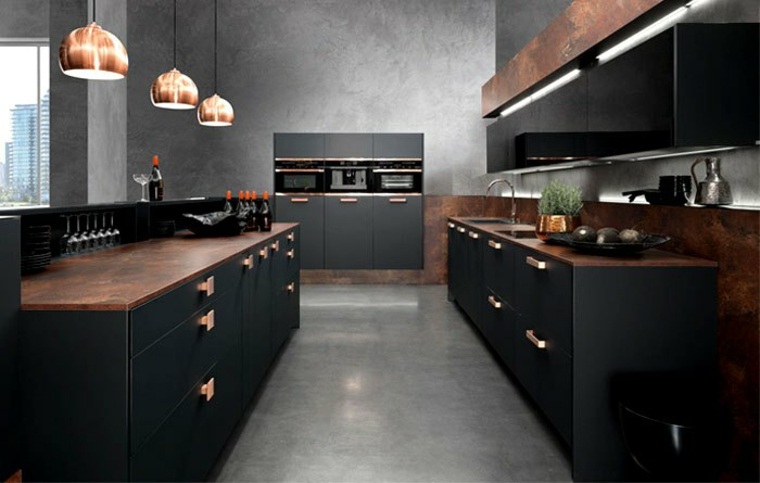 black trendy kitchen deco