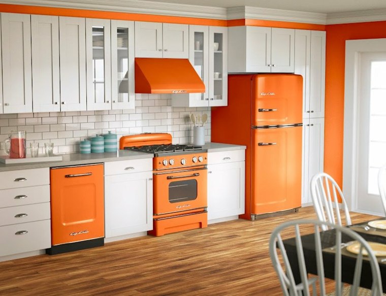 kitchen vintage design orange colors