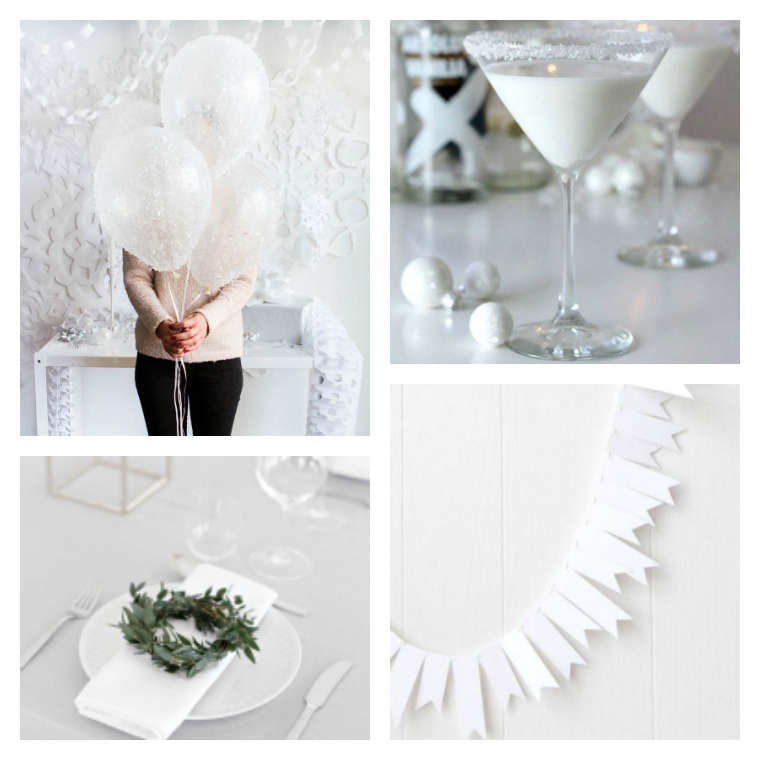 deco idea of ​​party table idea accessories white