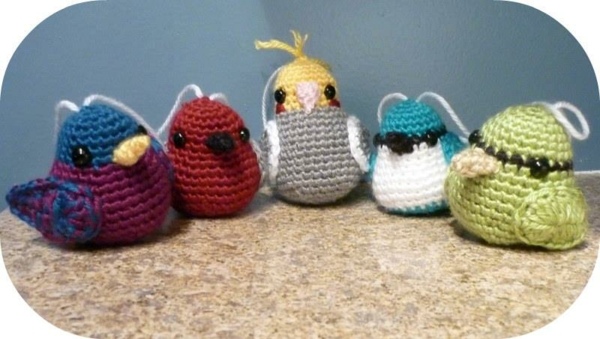 christmas decoration knitting bird ornaments