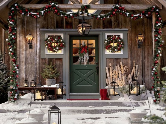 deco christmas rustic veranda