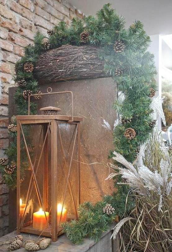 rustic christmas deco outdoor