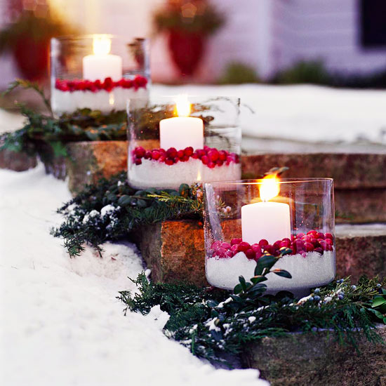 christmas decoration vintage outdoor glass candles