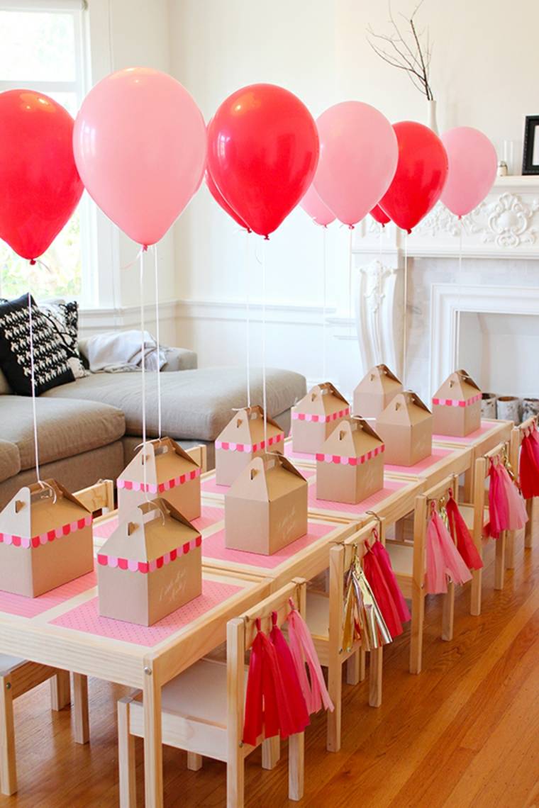 deco table balloons idea boho chic modern style