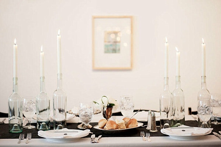 deco birthday candle deco table in white