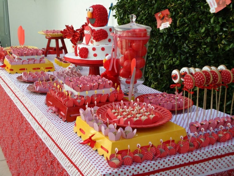 deco table red birthday original idea