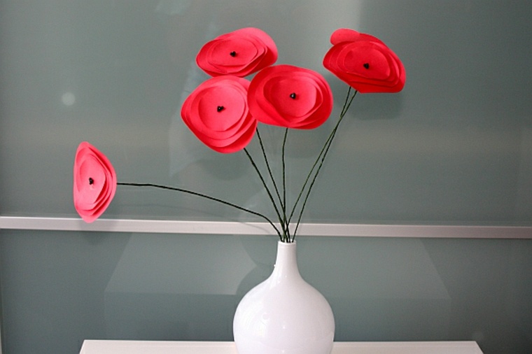 deco table flowers paper red idea birthday deco cheap