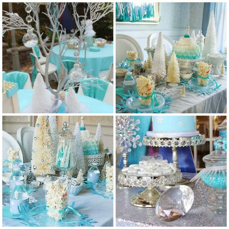 luxurious snow queen table deco