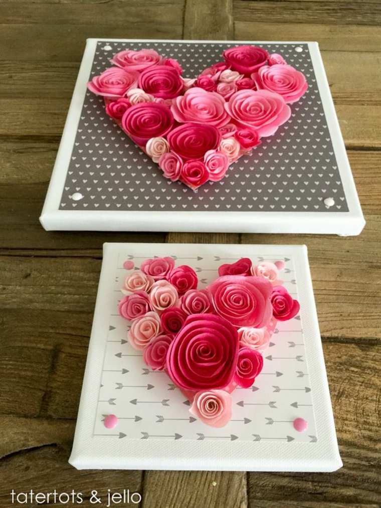 rosa hjärta kartong diy idé brico deco romantiska valentins dag