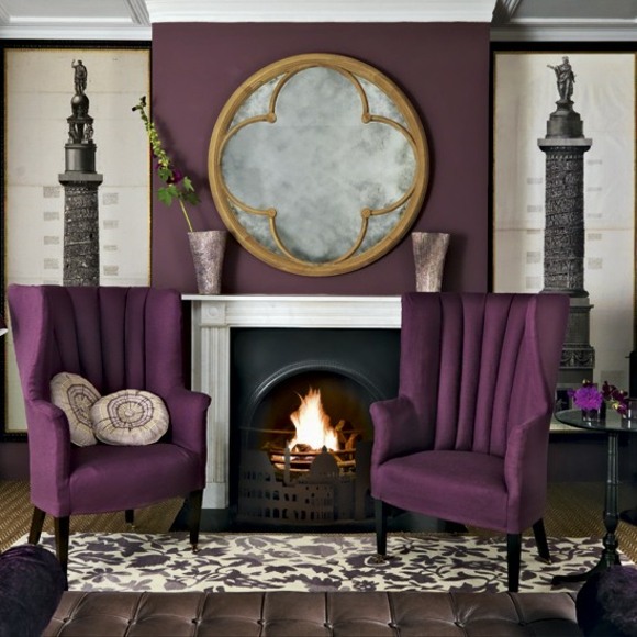 Elegant living room deco purple