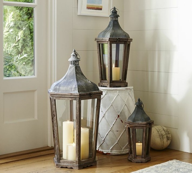 deco entrance lanterns wood