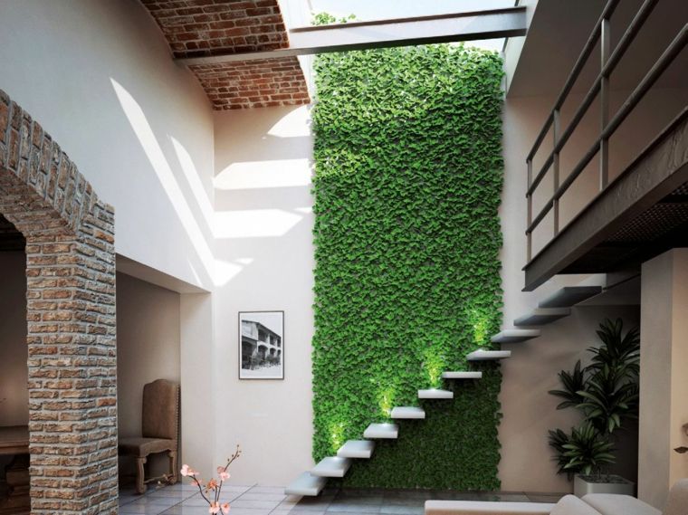 garden landscape garden stairs hanging plants