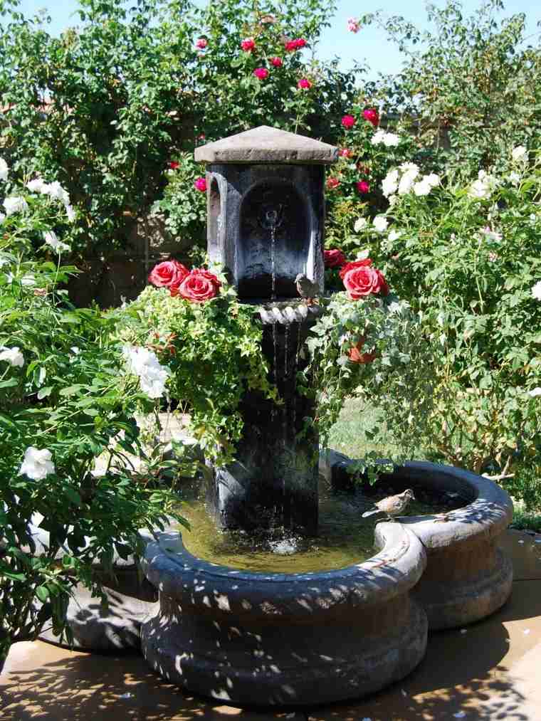 idea deco exterior cheap fountain diy idea flowers outdoors decorate space