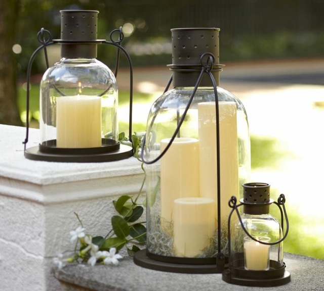 deco outdoor lanterns plants