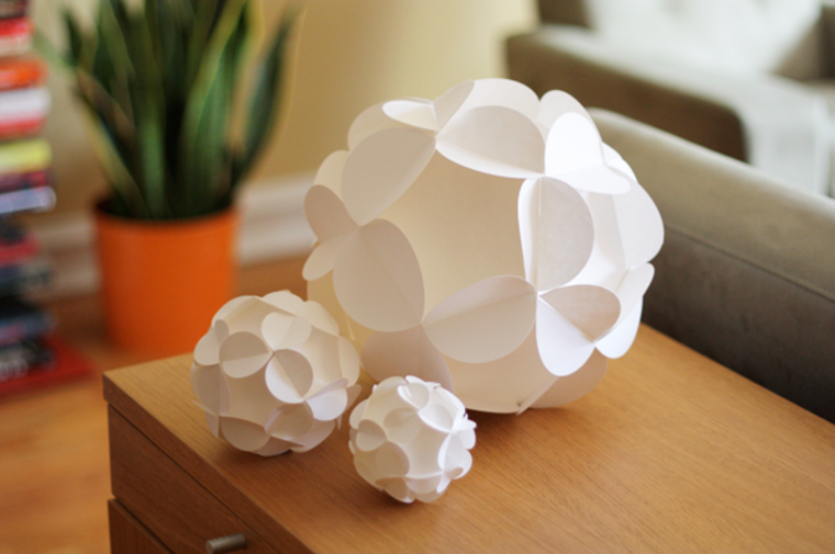 decoration paper white ball cardboard idea